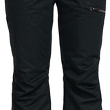 Roxy Women's Nadia Insulated Pants 2024 - Black insulated pants with a zippered pocket on the right thigh and a drawstring waistband.