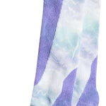 Roxy Women's Paloma Sock 2023 - White socks with purple and green tie-dye pattern.