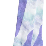 Roxy Women's Paloma Sock 2023 - White socks with purple and green tie-dye pattern.