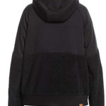Roxy Women's Porter Fleece Hoodie 2022 - A black fleece hoodie with a hood and drawstring, featuring a small logo on the left chest area.