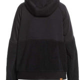 Roxy Women's Porter Fleece Hoodie 2022 - A black fleece hoodie with a hood and drawstring, featuring a small logo on the left chest area.