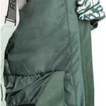 Roxy Women's Presence Insulated Parka Jacket 2024 - A dark green parka jacket with a black strap and silver hardware.