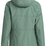 Roxy Women's Presence Insulated Parka Jacket 2024 - A dark green parka jacket with a hood, featuring a zippered front and two side pockets.