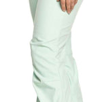 Roxy Women's Rising High Pant 2023 - Light blue snow pants with a subtle floral pattern on the cuffs and belt loops.