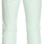Roxy Women's Rising High Pant 2023 - Light-colored snow pants with a black waistband and two zippered pockets on the back.