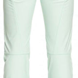 Roxy Women's Rising High Pant 2023 - Light-colored snow pants with a black waistband and two zippered pockets on the back.