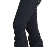 Roxy Women's Rising High Pant 2024 - Black snow pants with zippered pockets and adjustable waistband.