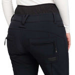 Roxy Women's Rising High Pant 2024 - Black pants with a subtle leaf pattern on the waistband.