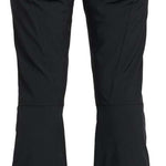 Roxy Women's Rising High Pant 2024 - Black snow pants with a subtle patterned waistband and zippered pockets on both sides.