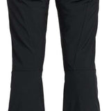 Roxy Women's Rising High Pant 2024 - Black snow pants with a subtle patterned waistband and zippered pockets on both sides.