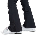 Roxy Women's Rising High Pant 2024 - Black snow pants with a zippered pocket on the side of one leg.