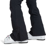 Roxy Women's Rising High Pant 2024 - Black snow pants with a zippered pocket on the side of one leg.