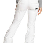 Roxy Women's Rising High Pant 2024 - White snow pants with zippered pockets and adjustable waistband.