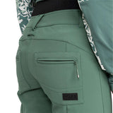 Roxy Women's Rising High Pant 2024 - A pair of green ski pants with a zippered pocket on the back.