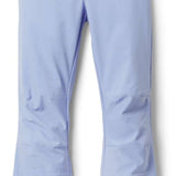 Roxy Women's Rising High Pant 2024 - Light blue snow pants with a subtle floral pattern on the waistband and two zippered pockets at the back.