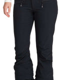 Roxy Women's Rising High Pant 2024 - Black snow pants with zippered pockets and adjustable waistband.