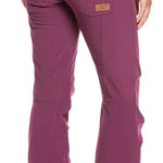 Roxy Women's Rising High Pants 2022 - A pair of women's snow pants with a subtle floral pattern in shades of pink and green on a white background.