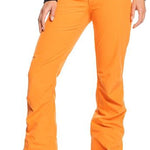 Roxy Women's Rising High Pants 2022 - Solid black pants with a high waist and zippered pockets on both sides.