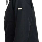 Roxy Women's Shelter Insulated Jacket 2024 - A black jacket with a fur-lined hood and a white logo on the left chest.