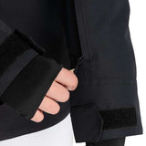 Roxy Women's Shelter Insulated Jacket 2024 - A black jacket with a zippered chest pocket and two side pockets, worn by a model against a white background.