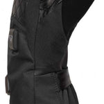 Roxy Women's Sierra Warmlink Mitt - Mitts are black with a quilted pattern on the back of the hand and fingers, featuring a strap closure at the wrist.