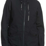Roxy Women's Stated Insulated Jacket - A black insulated jacket with a high collar and zippered pockets on both sides.