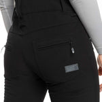 Roxy Women's Summit Bib Shell Pant 2023 - Black bib shell pant with a zippered fly and adjustable waistband.
