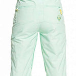 Roxy Women's Summit Bib Shell Pant 2023 - Light-colored bib shell pant with a subtle pattern of small, dark lines on the fabric.