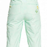 Roxy Women's Summit Bib Shell Pant 2023 - Light-colored bib shell pant with a subtle pattern of small, dark lines on the fabric.