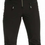 Roxy Women's Summit Bib Shell Pant 2023 - Black bib shell pants with a zipper down the front and two zippered pockets on the side.