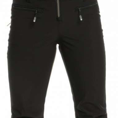 Roxy Women's Summit Bib Shell Pant 2023 - Black bib shell pants with a zipper down the front and two zippered pockets on the side.