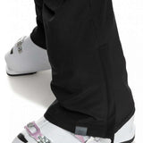 Roxy Women's Summit Bib Shell Pant 2023 - Black snow pants with a zippered pocket on the side of the leg.