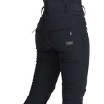 Roxy Women's Summit Bib Shell Pants 2024 - Black bib shell pants with a subtle floral pattern on the side of the leg.