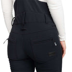 Roxy Women's Summit Bib Shell Pants 2024 - Black bib shell pants with a zippered fly and adjustable side straps.