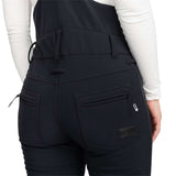 Roxy Women's Summit Bib Shell Pants 2024 - Black bib shell pants with a zippered fly and adjustable side straps.