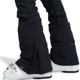 Roxy Women's Summit Bib Shell Pants 2024 - Black snow pants with a zippered pocket on the side of one leg.