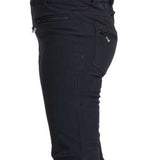 Roxy Women's Summit Bib Shell Pants 2024 - Black snow pants with a subtle white stripe on the side of each leg.