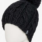 Roxy Women's Winter Beanie 2022 - A black beanie with a pom-pom on top.