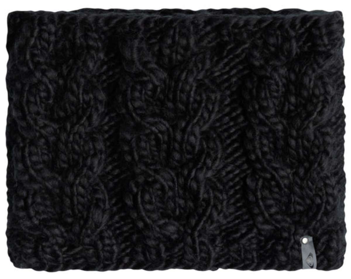 Roxy Ladies Winter Collar - A black faux fur collar with a small silver snap button at the front.