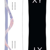 Roxy Women's XOXO Pro Snowboard 2023 - A white snowboard with a pink and blue marbled design on top of it.
