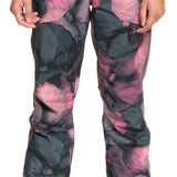 Roxy Women's Nadia Print Insulated Pant - A pair of women's snow pants with a pink and black abstract floral print design.