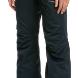 Roxy Women's Nadia Insulated Pants Short 2023 - Black pants with a zippered pocket on the thigh and silver zipper pull.