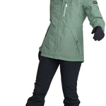 Roxy Women's Rideout Insulated Bib Pant 2024 - Black bib pants with a subtle white stripe down the side of each leg.