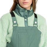 Roxy Women's Rideout Insulated Bib Pant 2024 - Black bib pants with white stitching and silver hardware.