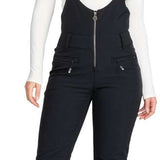 Roxy Women's Rideout Insulated Bib Pant - Black bib pants with gray straps and silver zipper.