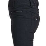 Roxy Women's Rideout Insulated Bib Pant - Black bib pant with white stitching and silver zipper on side pocket.