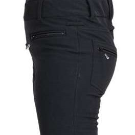 Roxy Women's Rideout Insulated Bib Pant - Black bib pant with white stitching and silver zipper on side pocket.