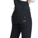 Roxy Women's Rideout Insulated Bib Pant - Black bib pants with gray patterned straps and black belt loops.
