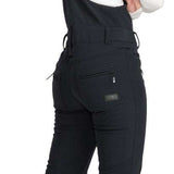 Roxy Women's Rideout Insulated Bib Pant - Black bib pants with gray patterned straps and black belt loops.