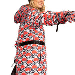 Roxy X Rowley Women's Beanie 2022 - Black beanie with white stripe and embroidered logo on front.